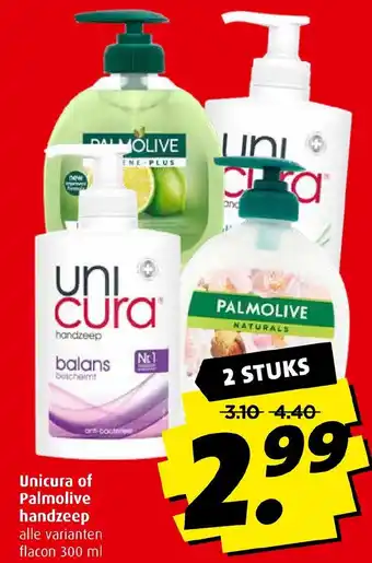 Boni Unicura of Palmolive handzeep 2*300ml aanbieding