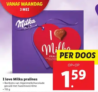 Lidl I love Milka 110g aanbieding