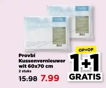 PLUS Provbi Kussenvernieuwer wit 60x70 cm aanbieding