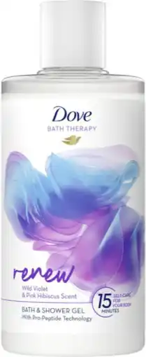 De Online Drogist Dove Bath Therapy Renew Bath & Shower Gel Wild Violet & Pink Hibiscus Scent aanbieding
