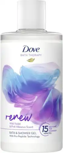 De Online Drogist Dove Bath Therapy Renew Bath & Shower Gel Wild Violet & Pink Hibiscus Scent aanbieding