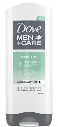 De Online Drogist Dove Men +Care 3in1 Body Face Hair Douchegel Sensitive aanbieding