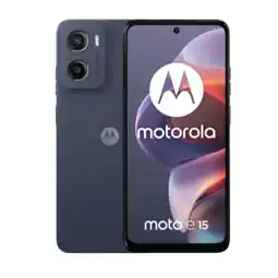 MediaMarkt MOTOROLA Moto E15 - 64GB - Denim Blue - 64 GB Blauw aanbieding