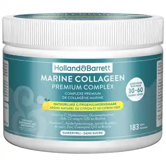 Holland & Barrett Holland & Barrett Marine Collageen Premium Complex Natuurlijke Citroen/Limoensmaak - 183g aanbieding