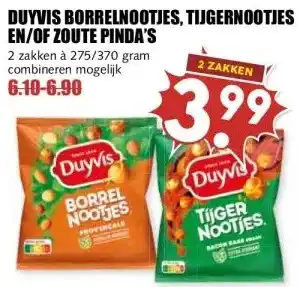 MCD Supermarkt DUYVIS BORRELNOOTJES, TIJGERNOOTJES EN/OF ZOUTE PINDA'S aanbieding