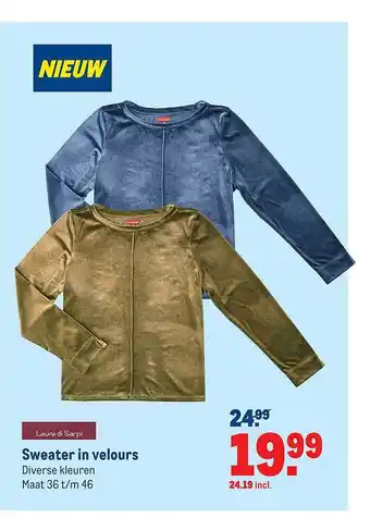 Makro Sweater in velours aanbieding