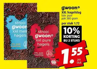 Boni Gwoon XXL Hagelslag 10% Korting Bij 2 Stuks aanbieding