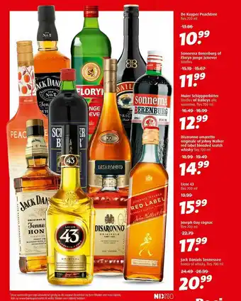 Boni De Kuyper Peachtree, Sonnema Berenburg Of Floryn Jonge Jenever, Muier Schipperbitter Of Baileys, Disaronno Amaretto Originale aanbieding