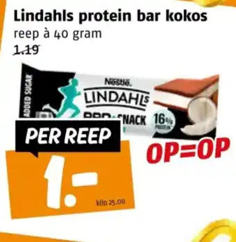 Poiesz Lindahls protein bar kokos aanbieding