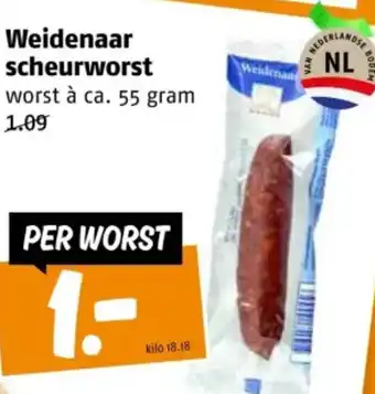 Poiesz Weidenaar scheurworst aanbieding