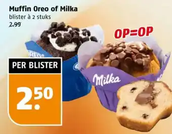 Poiesz Muffin Oreo of Milka aanbieding