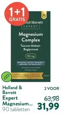 Holland & Barrett Expert Magnesium Complex Tauraat-Malaat-Bisglycinaat 150mg aanbieding