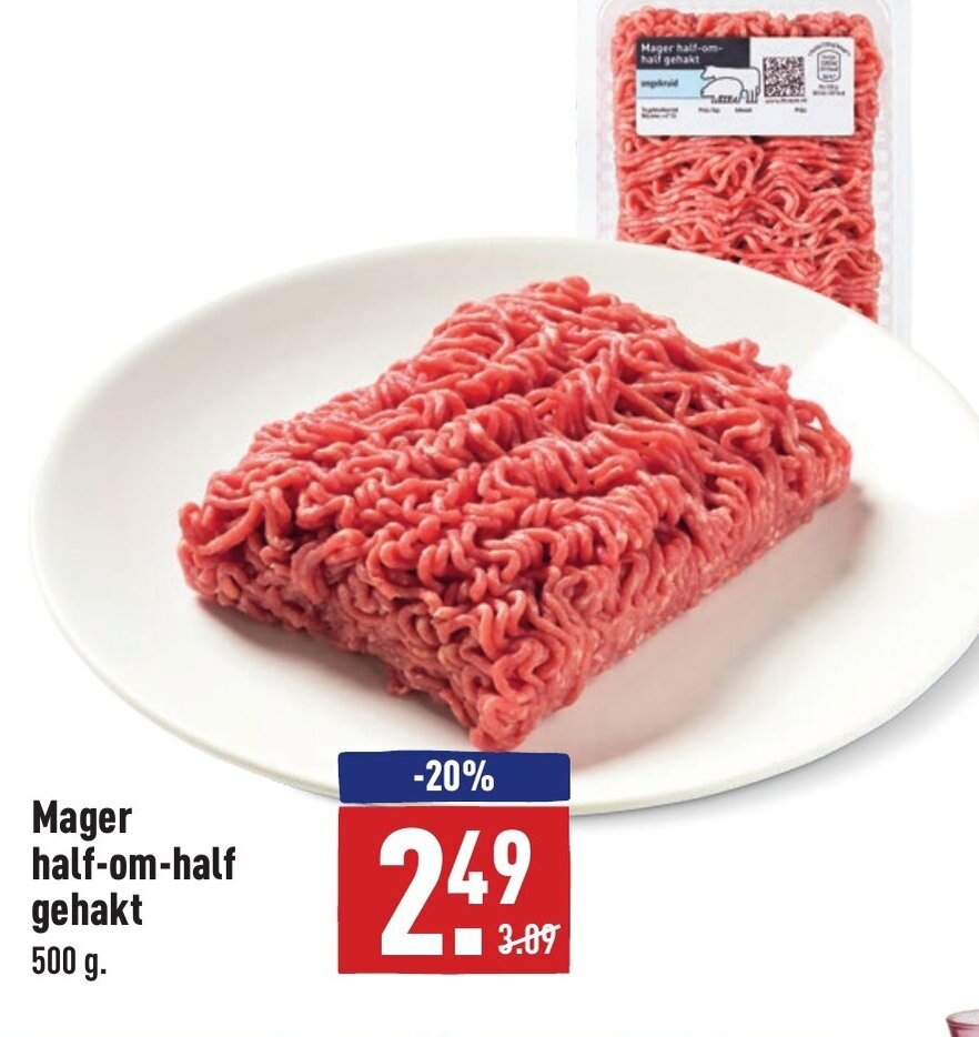 Mager halfomhalf gehakt 500g aanbieding bij ALDI