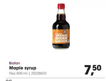 HANOS Biofan Maple syrup aanbieding