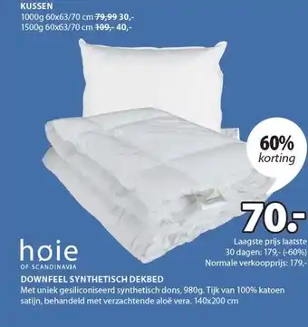 Jysk DOWNFEEL SYNTHETISCH DEKBED aanbieding