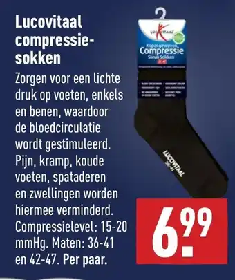 ALDI Lucovitaal compressie- sokken aanbieding