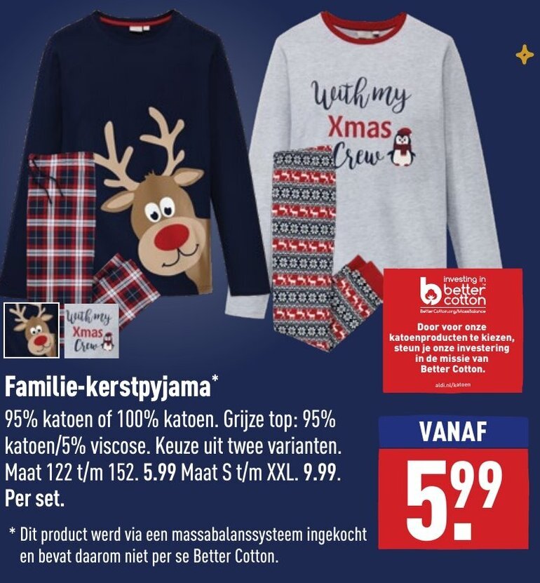 Kerstpyjama Kerstman gebonden met een slinger - The Christmas Fabric