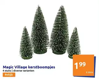 Action Magic Village kerstboompjes aanbieding