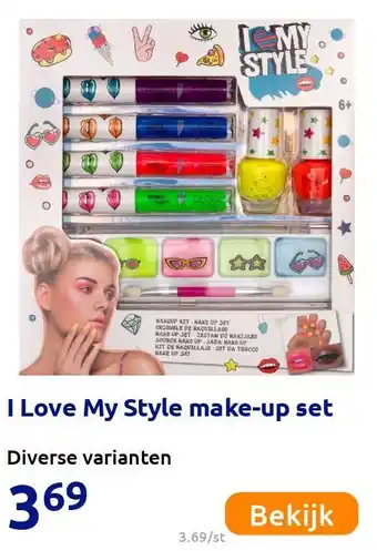 Action I Love My Style make-up set aanbieding