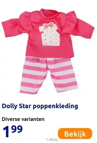 Action Dolly Star poppenkleding aanbieding