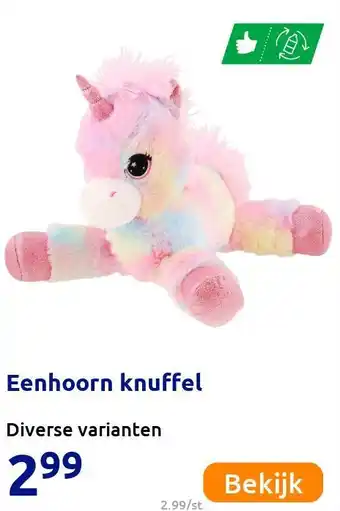 Action Eenhoorn knuffel aanbieding