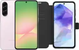 Coolblue Samsung Galaxy A56 256GB Roze 5G + BlueBuilt Book Case Zwart aanbieding