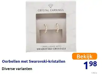 Action Oorbellen met Swarovski-kristallen aanbieding