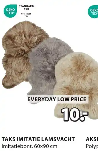 Jysk Taks imitatie lamsvacht aanbieding
