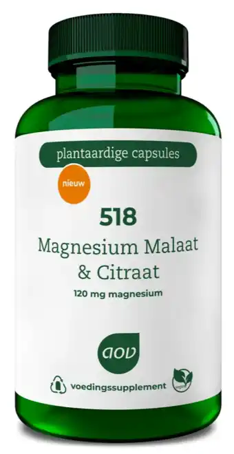 De Online Drogist AOV 518 Magnesium Malaat & Citraat Capsules aanbieding