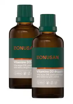De Online Drogist Bonusan Vitamine D3 Druppels Duoverpakking aanbieding