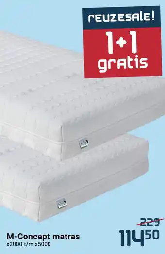 Beddenreus M-Concept matras x2000 t/m x5000 aanbieding