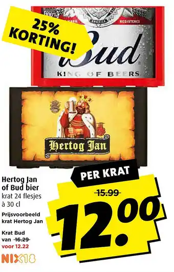 Boni Hertog Jan of Bud bier aanbieding