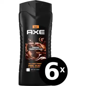 Jumbo AXE 3-in-1 Douchegel Dark Temptation XL 6 x 400 ml aanbieding