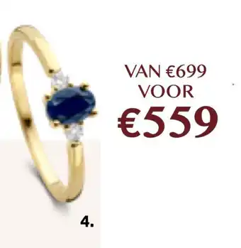 Siebel Juweliers Ring 0,08-0,09 ct & saffier aanbieding