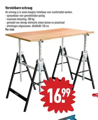 ALDI Verstelbare schraag 68 x 58 x 80-130cm aanbieding