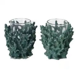 Van Cranenbroek Theelichthouder koraal 8cm blauw 2ass nc aanbieding