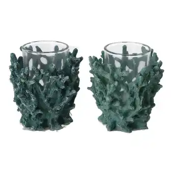 Van Cranenbroek Theelichthouder koraal 8cm blauw 2ass nc aanbieding