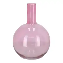 Van Cranenbroek Vaas glas roze 32cm NC aanbieding