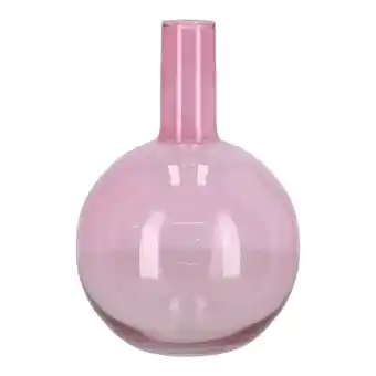 Van Cranenbroek Vaas glas roze 32cm NC aanbieding