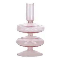 Van Cranenbroek Kaarshouder glas roze 8x16cm aanbieding