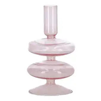 Van Cranenbroek Kaarshouder glas roze 8x16cm aanbieding