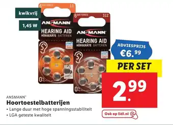 Lidl Ansmann Hoortoestelbatterijnen aanbieding