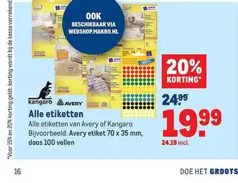 Makro Alle etiketten aanbieding