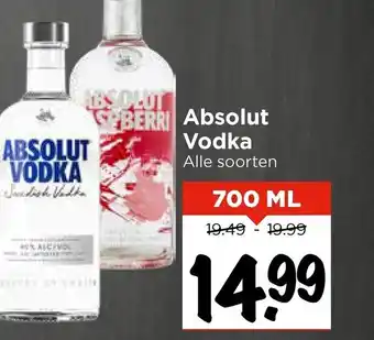 Vomar Voordeelmarkt Absolut vodka aanbieding