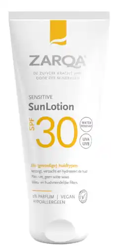 De Online Drogist Zarqa SunLotion SPF30 Sensitive aanbieding