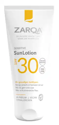 De Online Drogist Zarqa SunLotion SPF30 Sensitive aanbieding