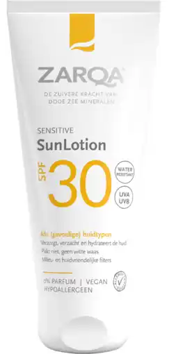De Online Drogist Zarqa SunLotion SPF30 Sensitive aanbieding