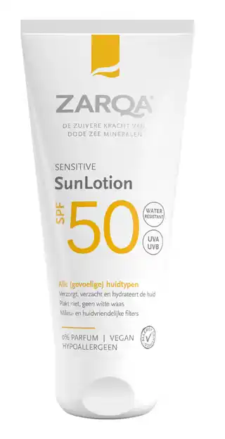 De Online Drogist Zarqa Sensitive SunLotion SPF50 aanbieding