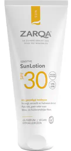 De Online Drogist Zarqa Sensitive SunLotion SPF30 aanbieding
