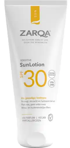 De Online Drogist Zarqa Sensitive SunLotion SPF30 aanbieding